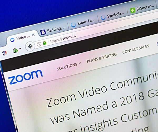 zoom logo on computer screen