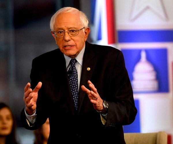 bernie sanders speaks at a town hall