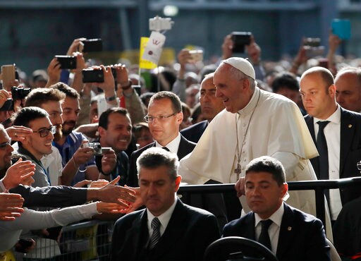 Pope Denounces Speculators in Visit to Industrial Workers