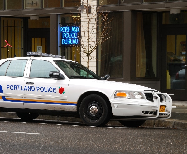 portand police car parked