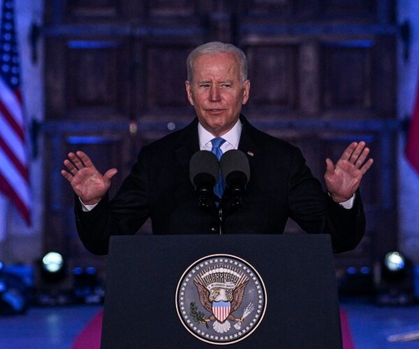 Joe Biden delivers a speech