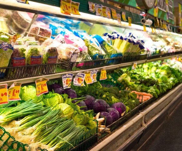 produce section in supermarket