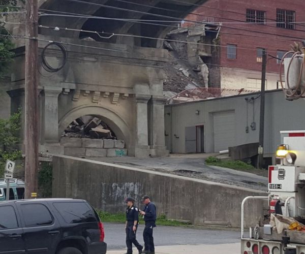 Harrisburg Parking Lot Collapses, Sends Car Flying Onto Businesses