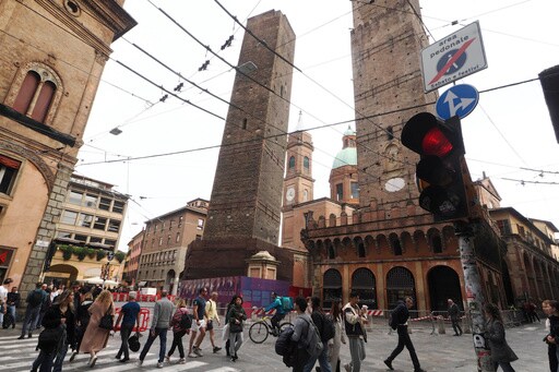Italian Officials Secure 12th Century Leaning Tower in Bologna to Prevent Collapse