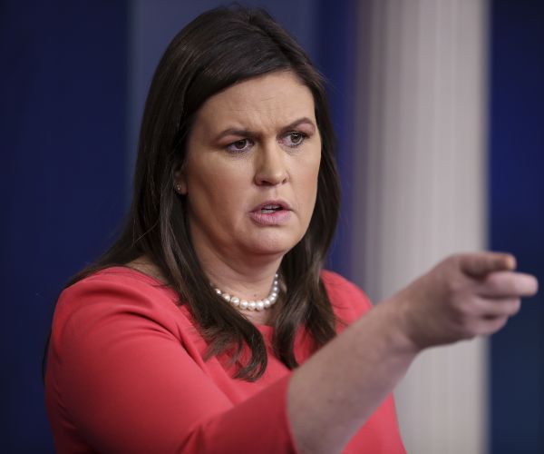 white house press secretary sarah huckabee sanders as questions from reporters during the daily press briefing.