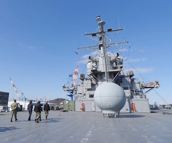 the deck of a u.s. warship in japan