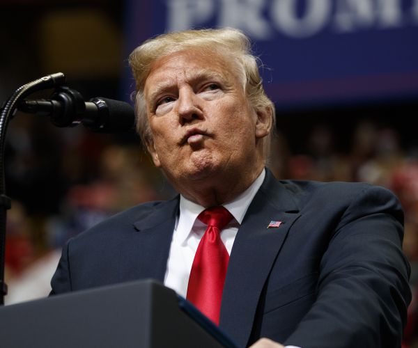 president donald trump speaks during a campaign rally in tennessee. 