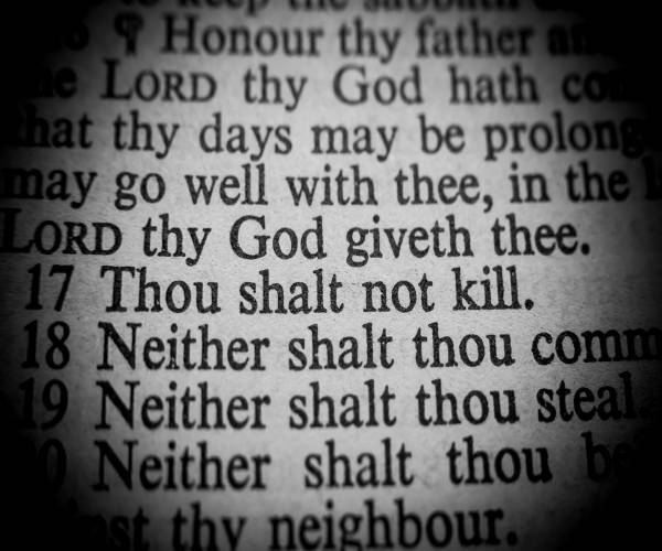 a page from the bible with the ten commandments 