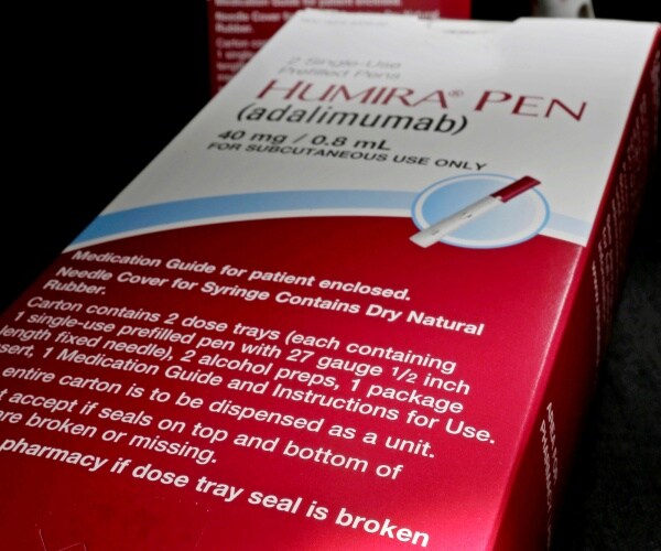 box of Humira drug for rheumatoid arthritis
