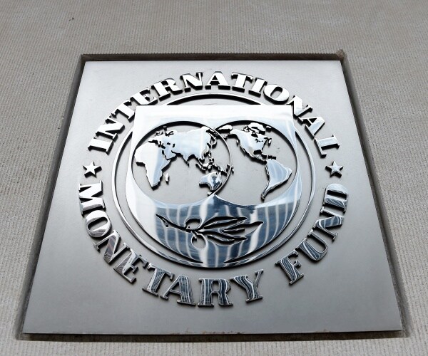 imf logo is shown outside a building