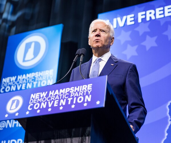 Joe Biden speaking in Manchester, New Hampshire