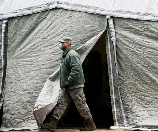 a makeshift morgue outside a hospital in new york city