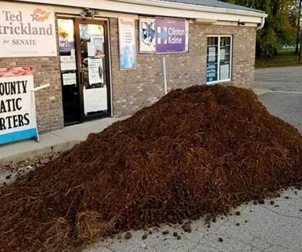 Manure Dumped in Front of County Democrat HQ in Ohio