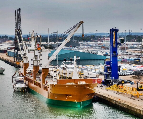 heavy shipping industry in the harbor