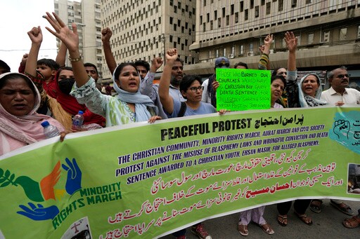 Dozens Rally in Pakistan after a Christian Man Is Sentenced to Death for Blasphemy