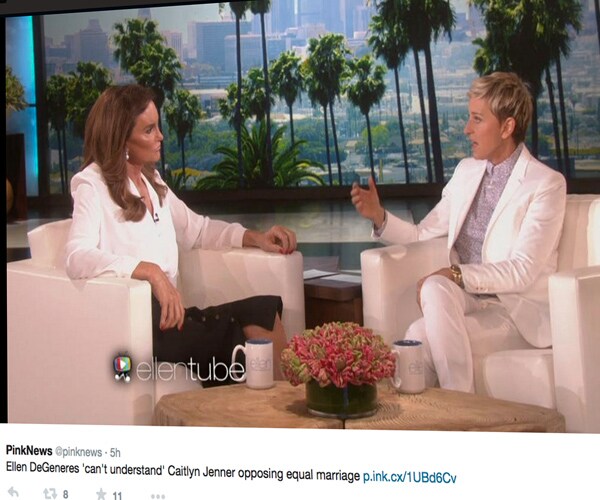 Ellen DeGeneres, Caitlyn Jenner Clash Over Gay Marriage Views