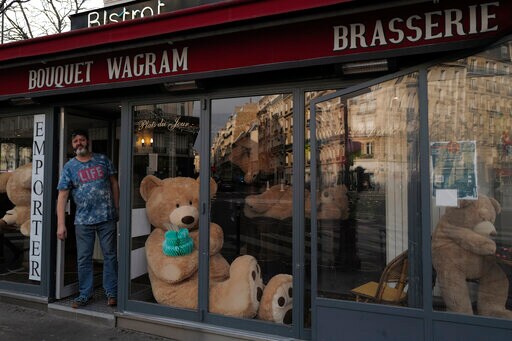 AP PHOTOS:  Bookseller Keeps Paris Plush with Teddy Bears