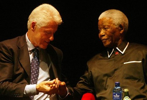 Former President Clinton Meets With Mandela