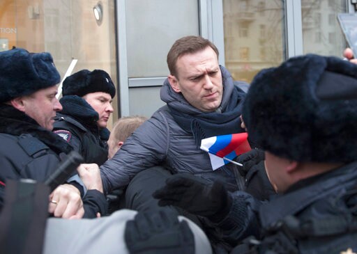 The Latest: Russian Opposition Leader Navalny Arrested