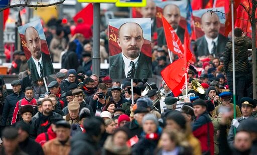 Communist Supporters Mark Bolshevik Revolution Centennial