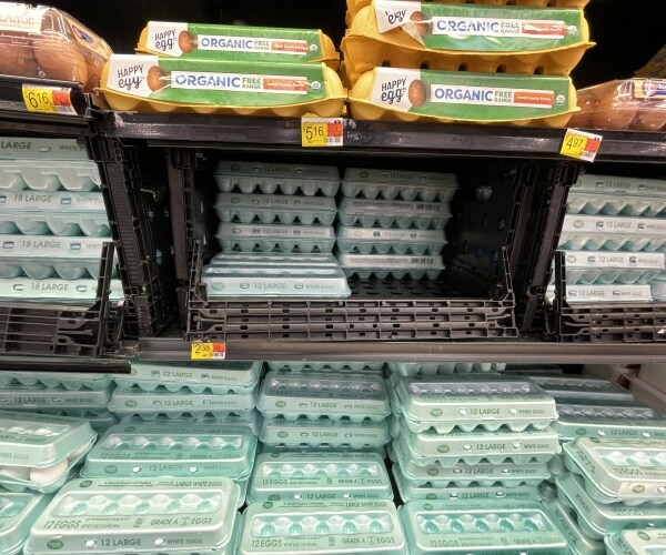 egg section in supermarket
