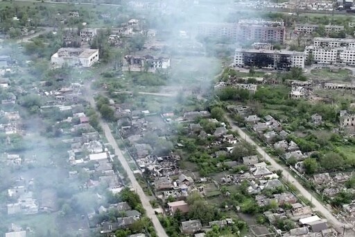 Drone Footage Shows Ukrainian Village Battered to Ruins as Residents Flee Russian Advance
