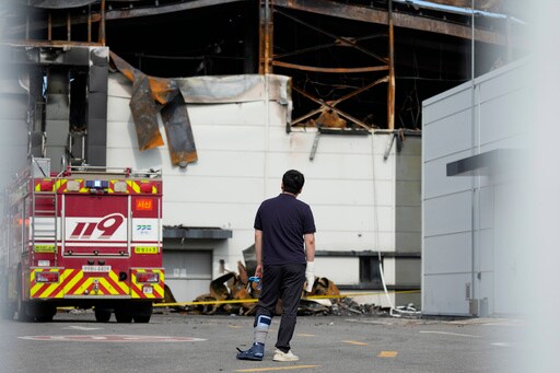 South Korean Rescuers Search Burned Factory after a Blaze Killed 22, Mostly Chinese Migrants