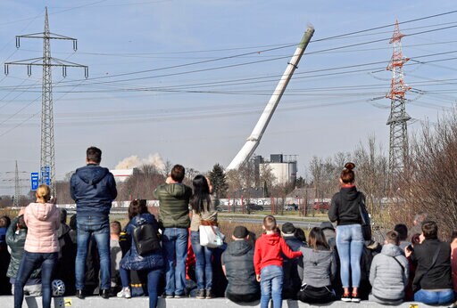 Former Coal-fired Power Plant Is Demolished in Germany