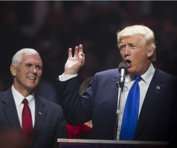 republican presidential candidate donald trump with vice presidential candidate mike pence