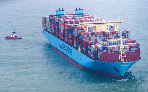 Container Ship Towed Free after Running Aground off Germany