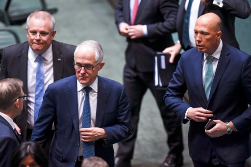 The Latest: Australian Ruling Party Meeting to Choose New PM