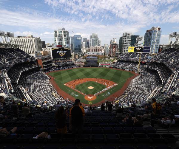 a view of petco park from the upper seats