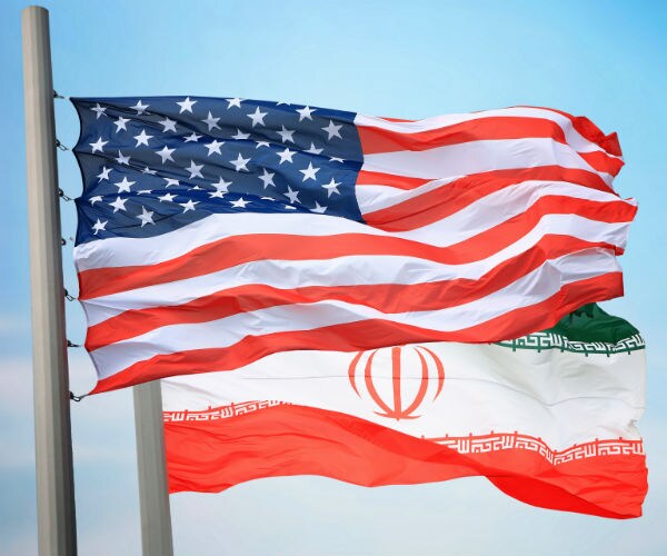 flags of us and iran 
