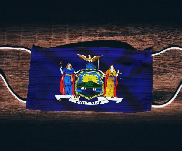 new york state flag on a medical mask