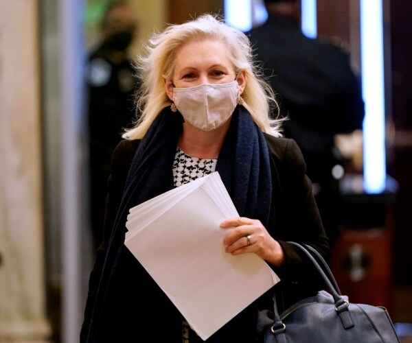 Senator Kirsten Gillibrand walking at Capitol Hill