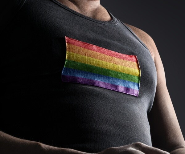  national flag of lgbt on the athlete's chest