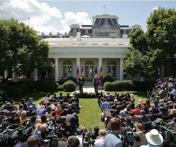 CNN, NYT Relegated to Back Rows at Trump Rose Garden Presser