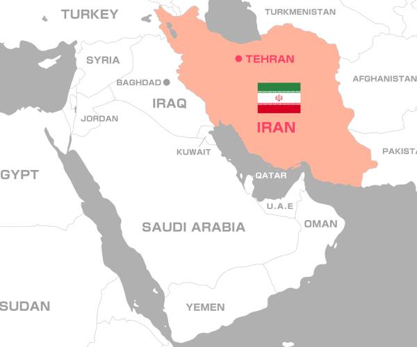 map of iran and middle east with yemen