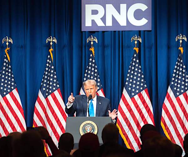 president donald trump speaks on day one of the republican national convention