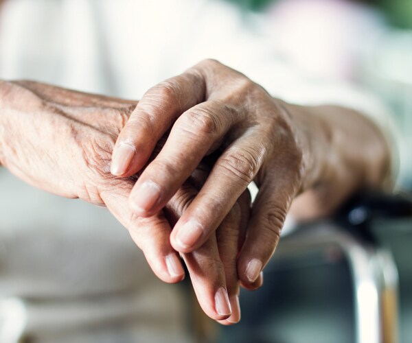 an elderly woman's hands