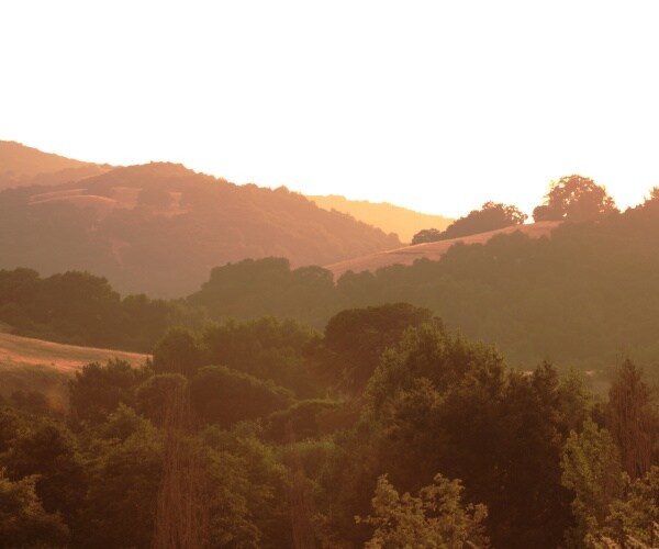 smoke from wildfires over California foothills