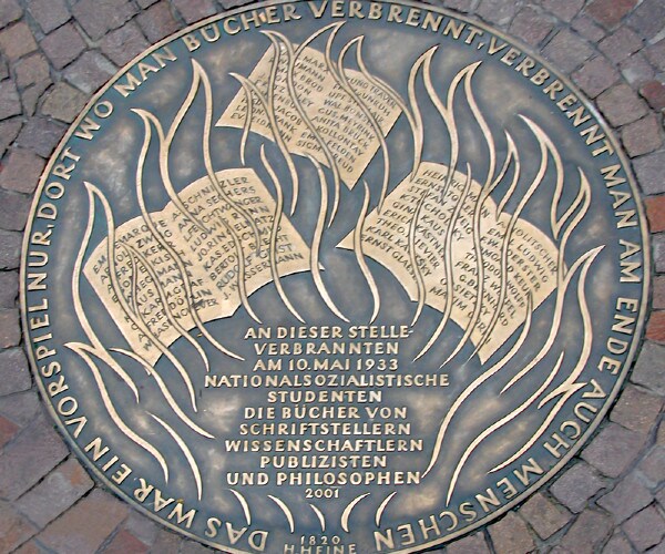 book burning reminder plaque in frankfurt germany 