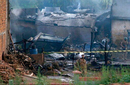 Pakistani Army Plane Crashes into Homes, Killing at Least 17