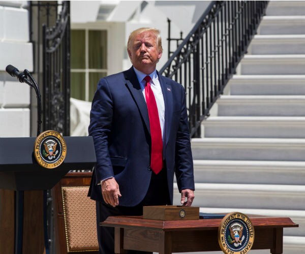 us president donald trump on the south lawn of the white house 