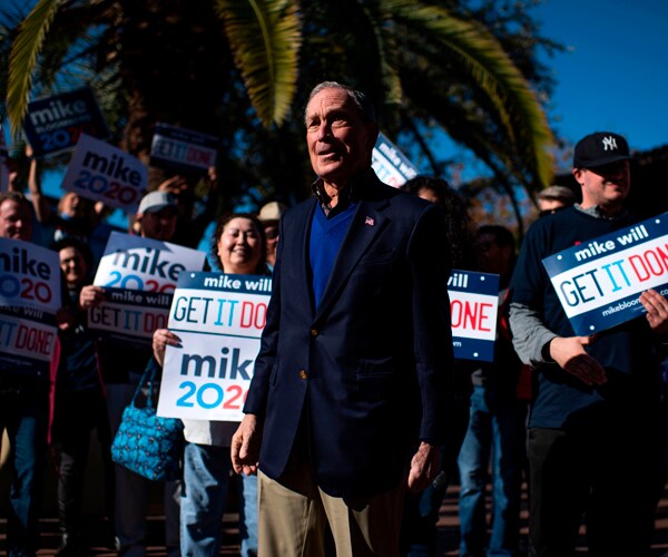 mike bloomberg speaks to supporters in san antonio, texas