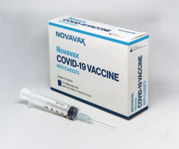 box of Novavax COVID-19 vaccine