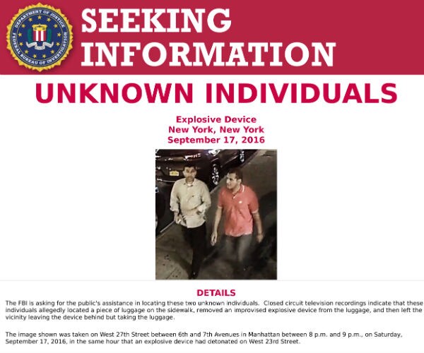 Police Seek 2 Passersby Who Handled NY Pressure Cooker Bomb