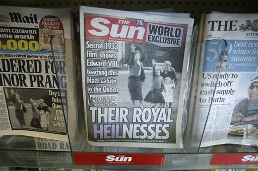 Tabloid Publishes Images of Future Queen Giving Nazi Salute