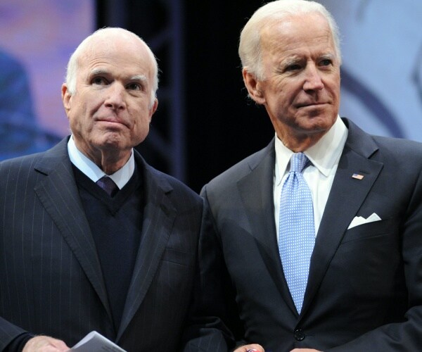 John McCain and Joe Bidensand together