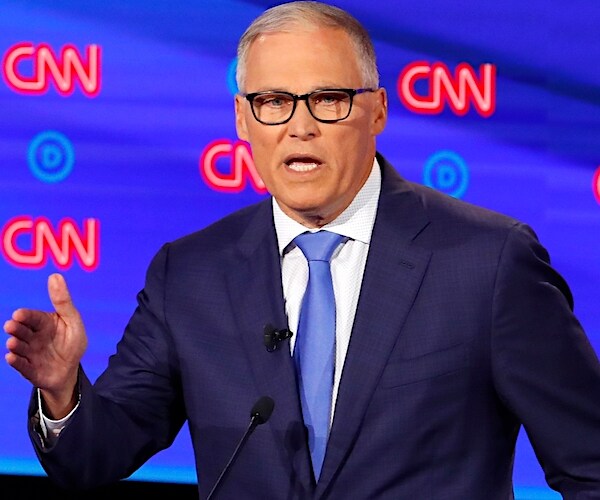 jay inslee speaks during the second democratic primary debate